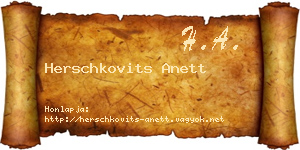 Herschkovits Anett névjegykártya